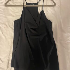 Fab'rik Black Drapped Neck Top